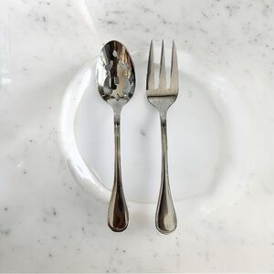 Serving Silverware CAMBRIDGE 2Pcs SALAD SET Stainless Steel Serving Spoon & Fork